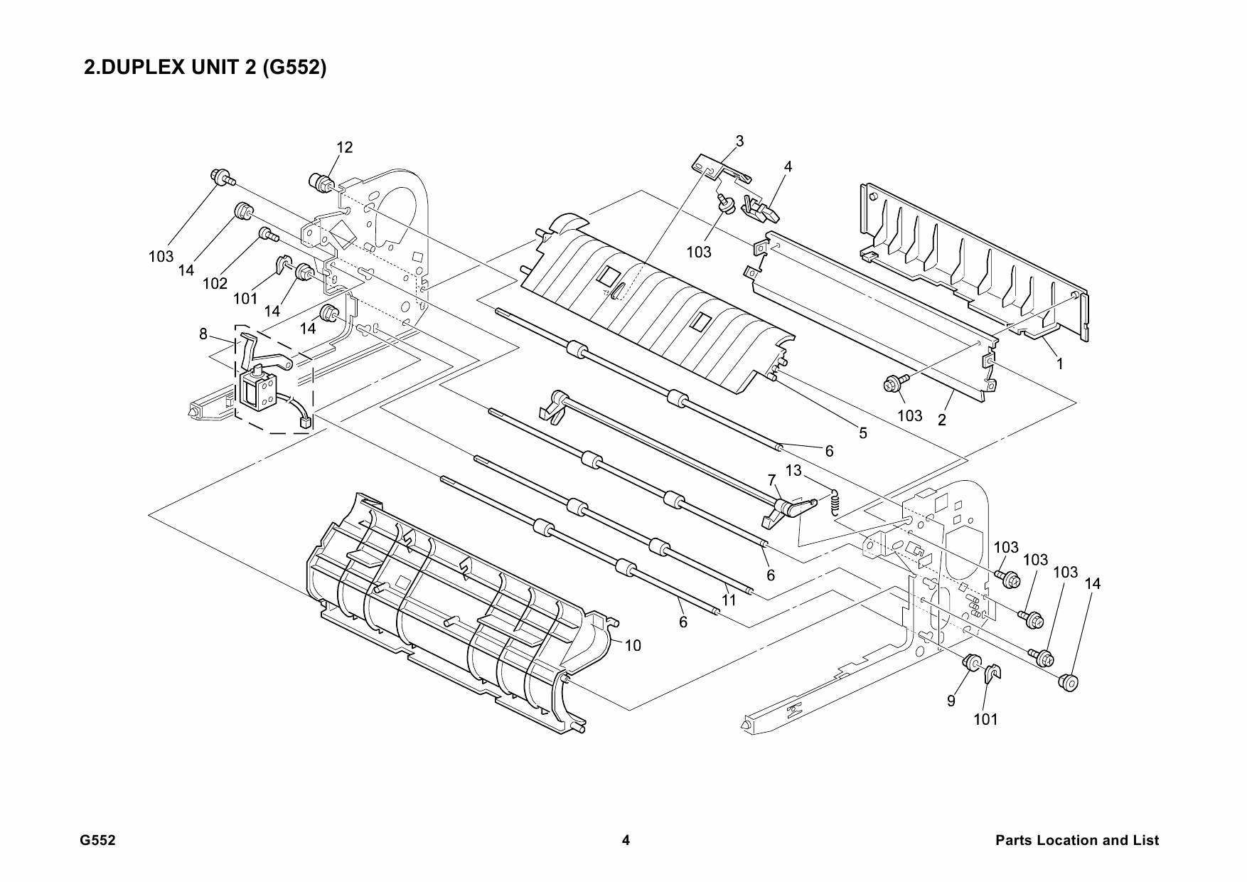 RICOH Options G552 DUPLEX-UNIT Parts Catalog PDF download-2